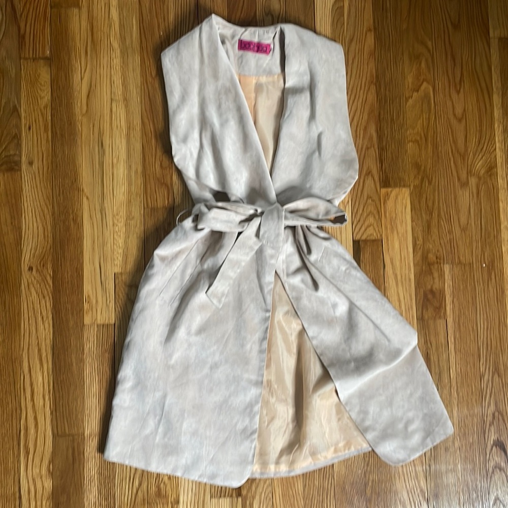 Cream Faux Suede Boohoo Vest